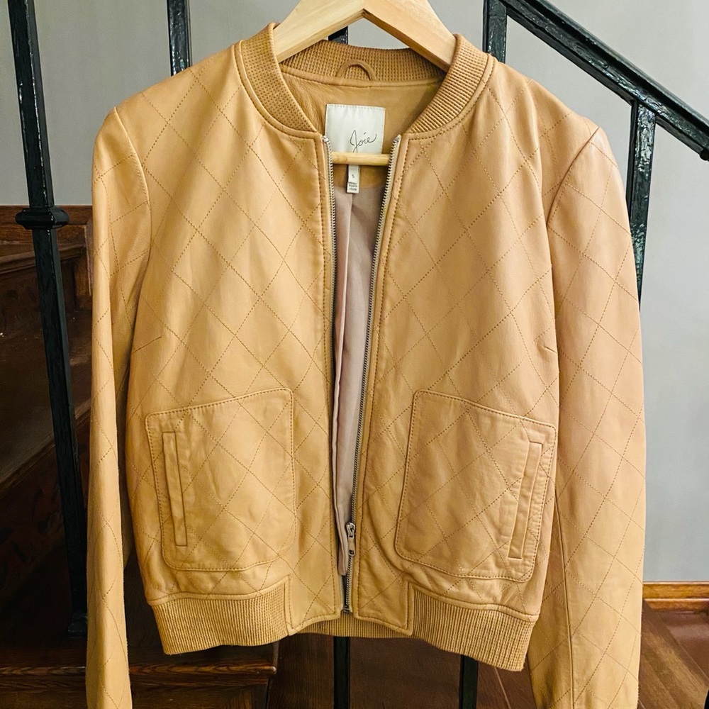 Joie Cream Leather Jacket